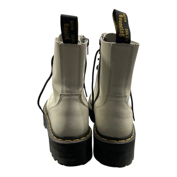 Dr. Martens Women's White Leather Combat Boots With Platform Sole Size 7 - Picture 5 of 8